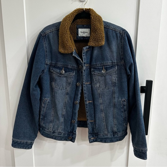 Goodfellow & Co Other - Goodfellow & Co Men’s Sherpa Lined Denim Trucker Jacket Blue Small